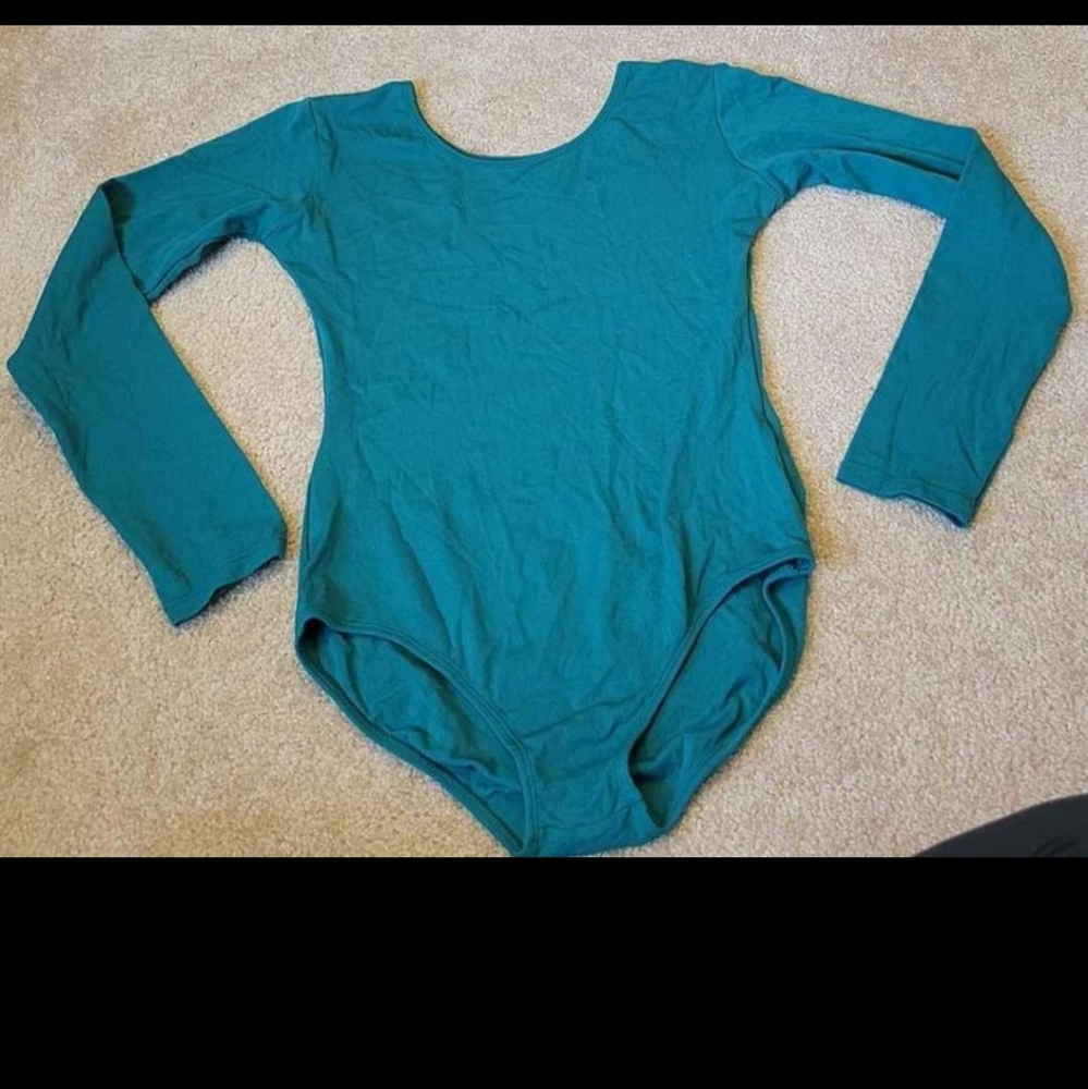 Kids large Long Sleeve Scoop Neck Leotard we love colors nylon #57186